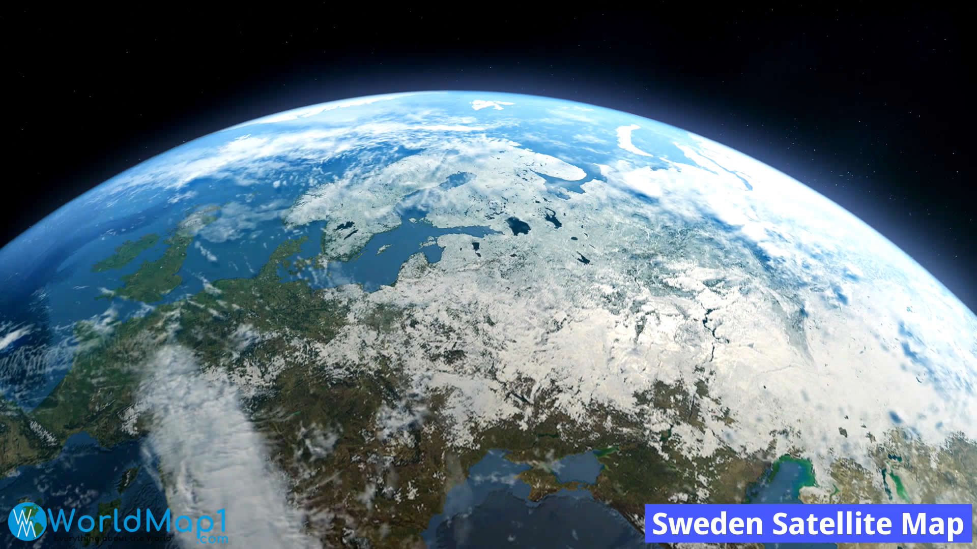 Sweden Satellite Map from Space